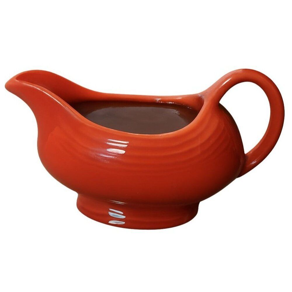 Fiestaware Fiesta Gravy Sauce Boat Dish Poppy Orange 18.5 OZ CONTAINER CERAMIC